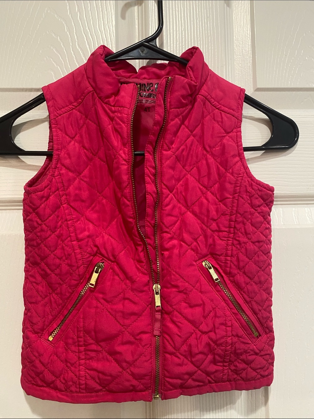 OshKosh B'gosh Quilted Hot Pink Vest with Gold Zippers size 4T